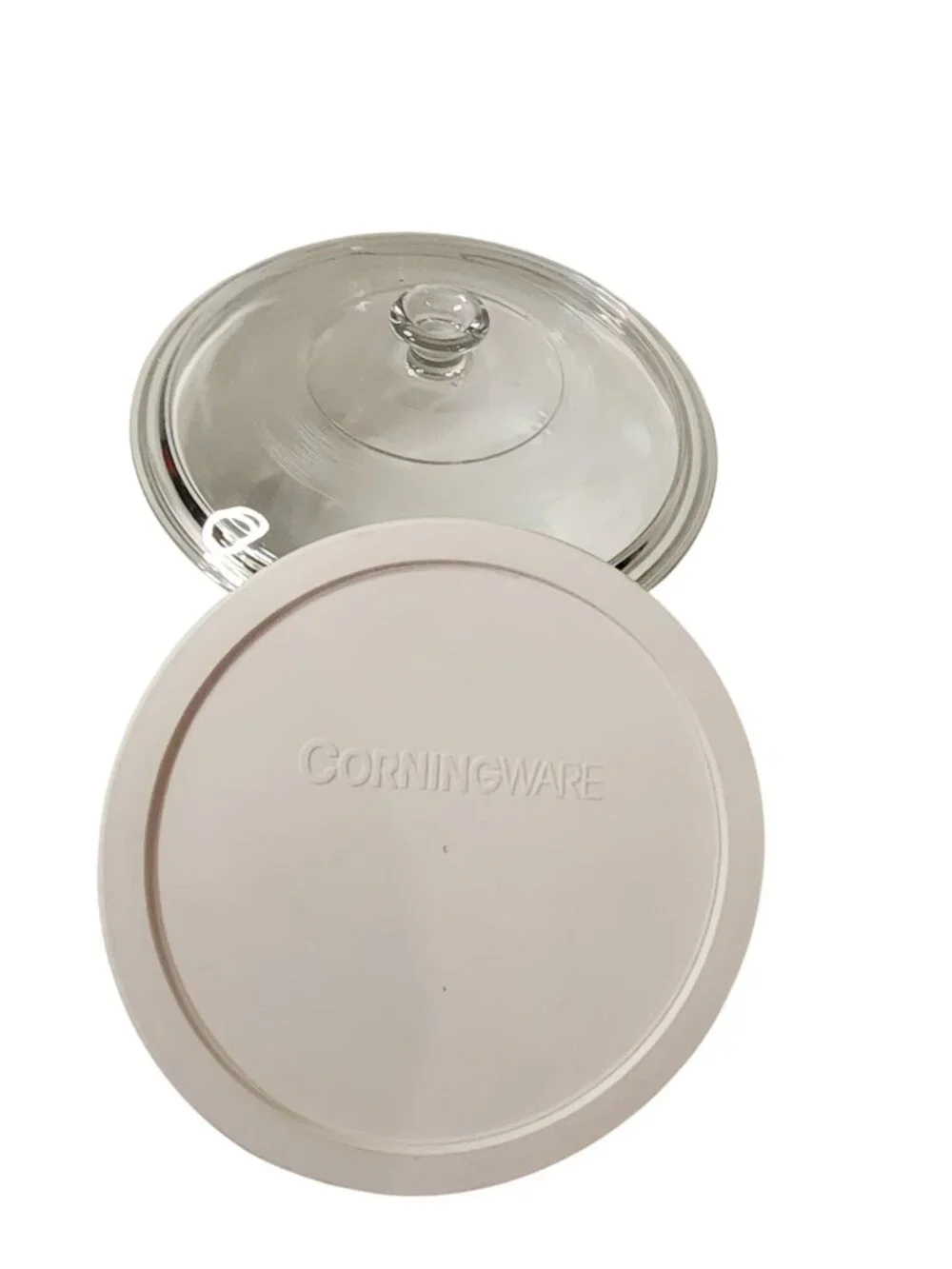Corningware French White Casserole Dish 2.5 QT Glass Lid Plastic seal